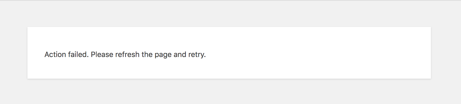 Screenshot of the useless output of a call to wp_die()